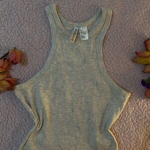 H&M Ribbed Gray Tank Top